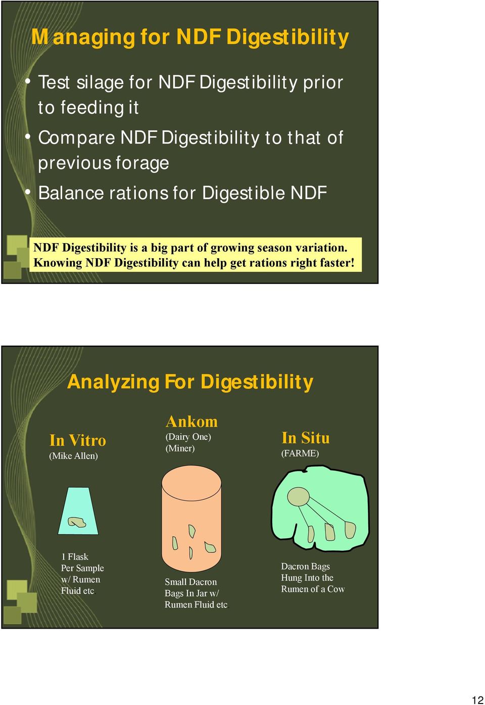 Knowing NDF Digestibility can help get rations right faster!