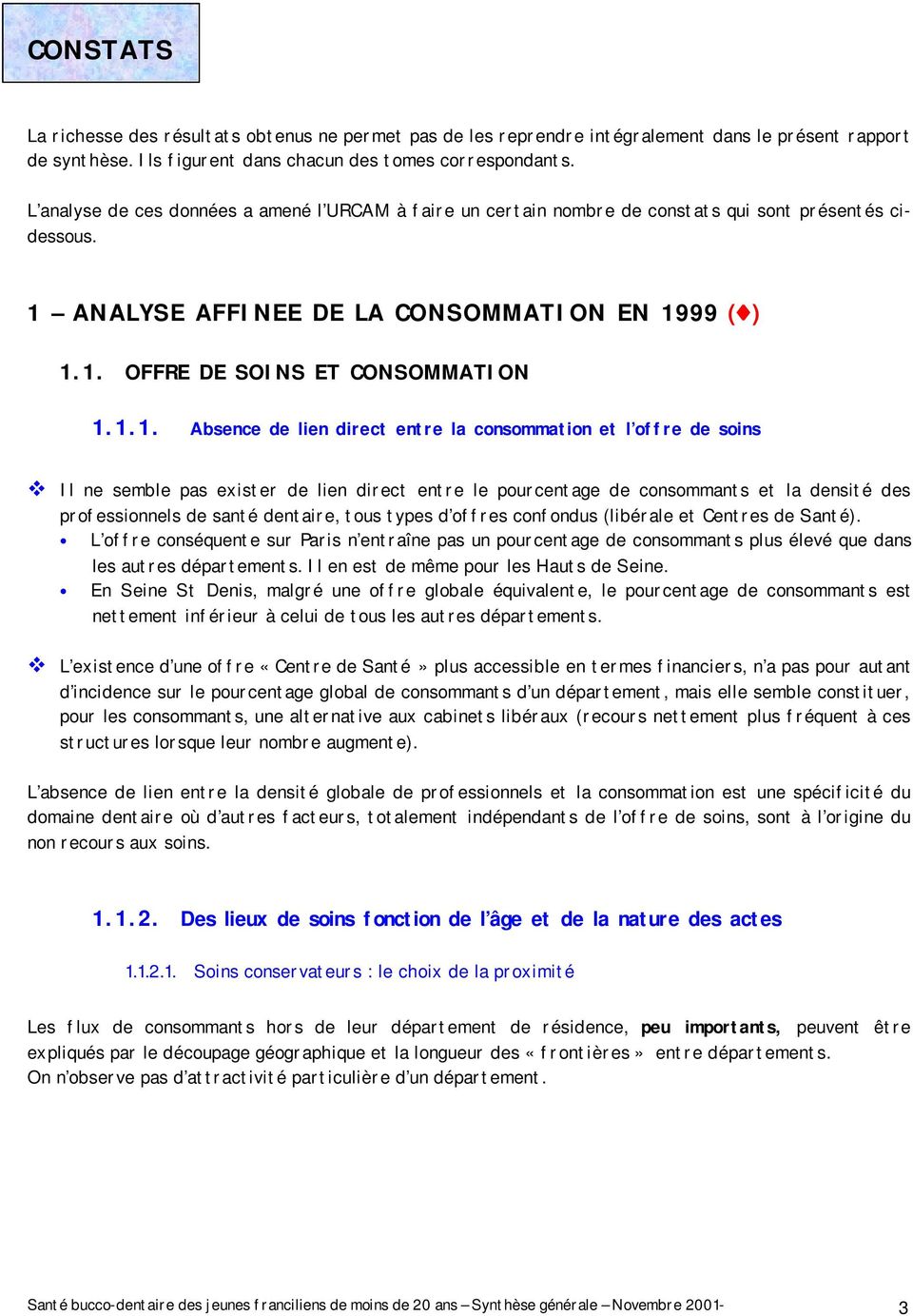 ANALYSE AFFINEE DE LA CONSOMMATION EN 19