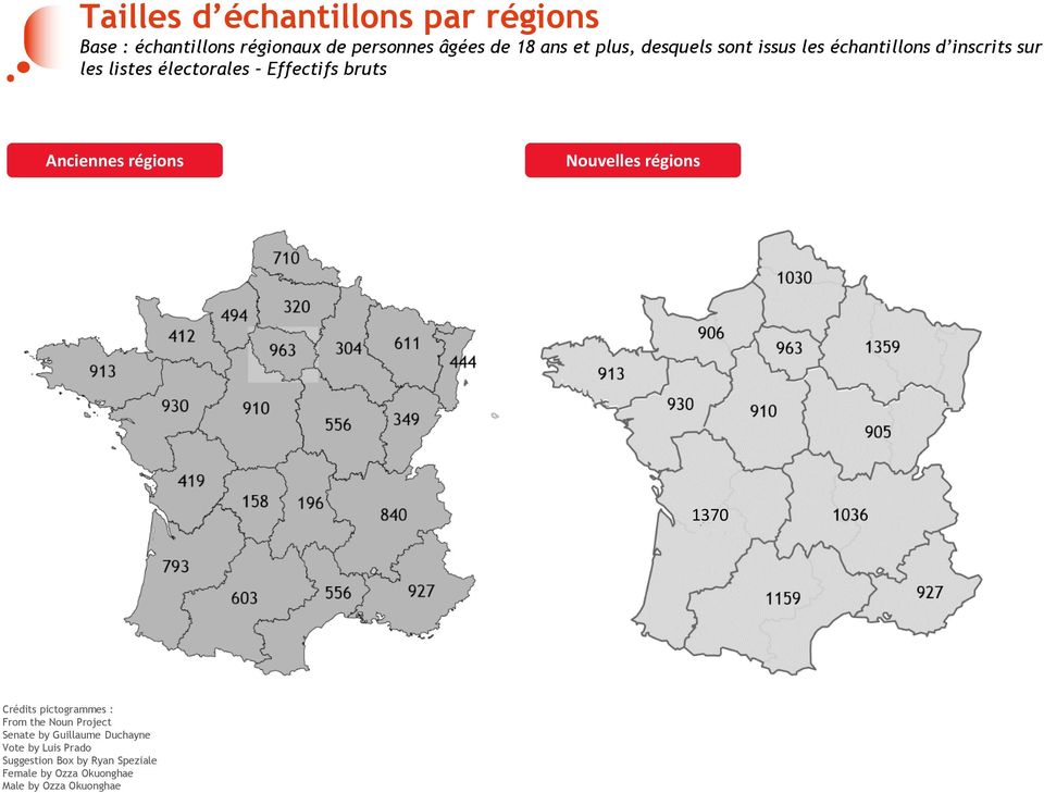 Anciennes régions Nouvelles régions 1370 Crédits pictogrammes : From the Noun Project Senate by