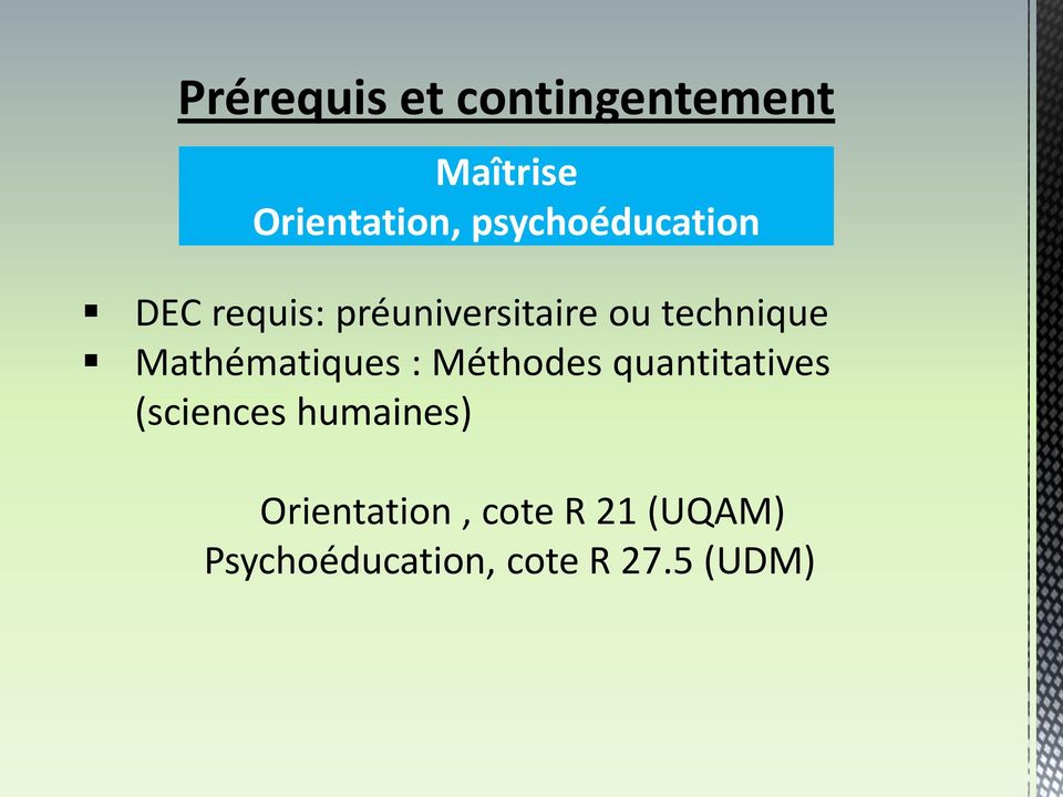 Mathématiques : Méthodes quantitatives (sciences