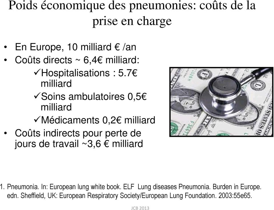 In: European lung white book. ELF Lung diseases Pneumonia. Burden in Europe. 1. Pneumonia. In: European lung white book. ELF Lung diseases Pneumonia. Burden in Europe. edn.