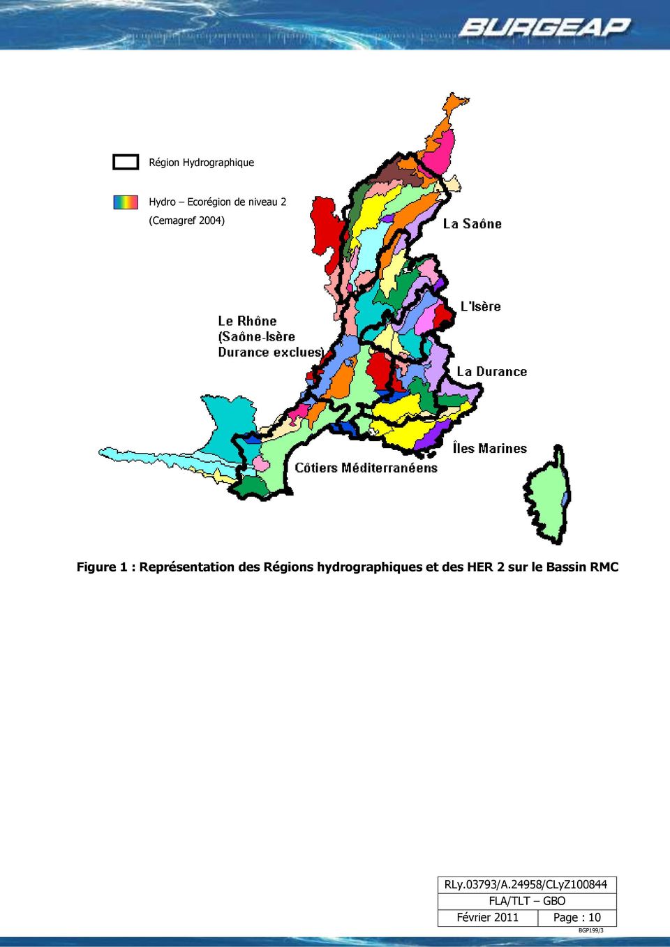 Représentation des Régions hydrographiques et