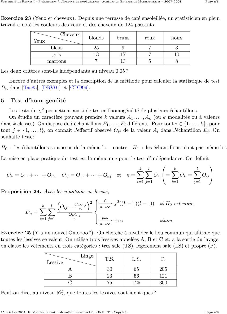 Encore d autres exemples et la description de la méthode pour calculer la statistique de test D n dans [Tas85], [DRV01] et [CDD99].