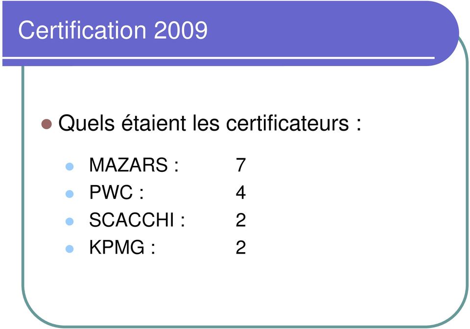 certificateurs : MAZARS