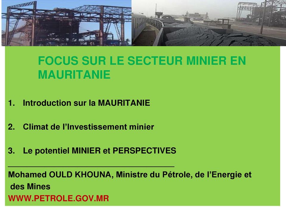 Climat de l Investissement minier 3.