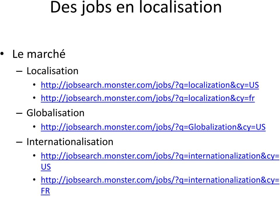q=localization&cy=fr Globalisation http://jobsearch.monster.com/jobs/?
