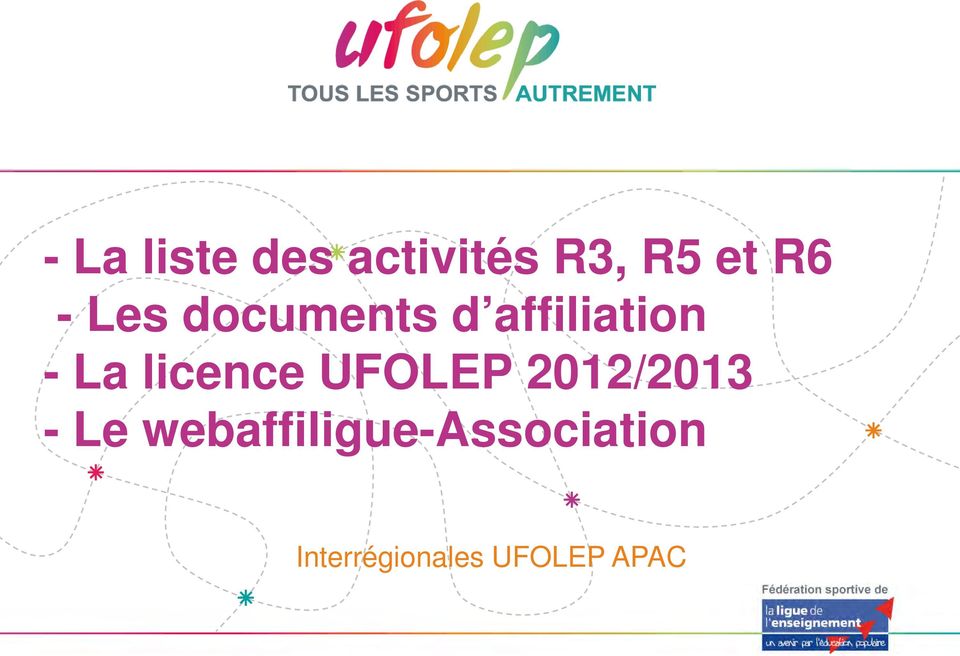 licence UFOLEP 2012/2013 - Le