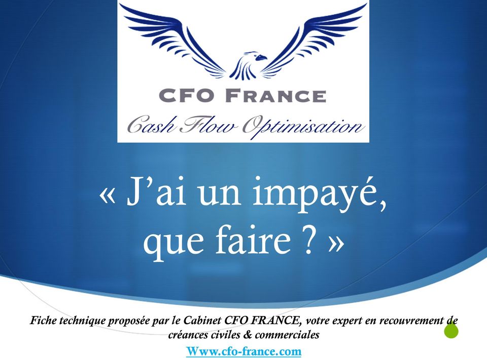 CFO FRANCE, votre expert en recouvrement