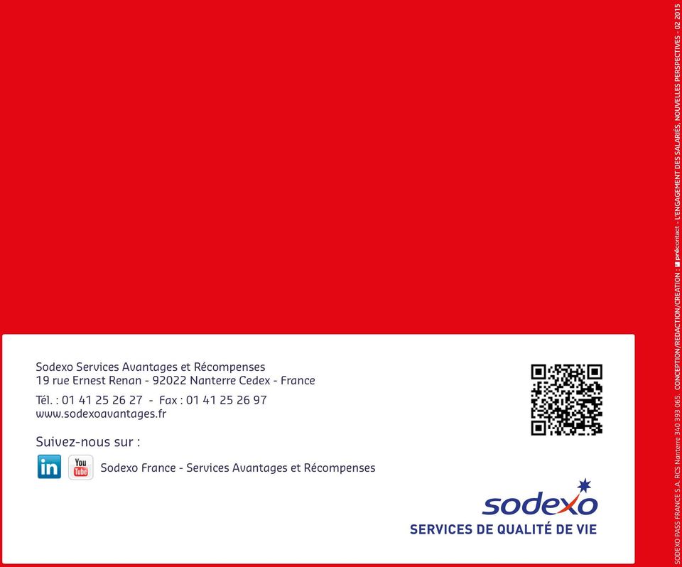 fr Suivez-nous sur : Sodexo France - Services Avantages et Récompenses Sodexo Pass France S.