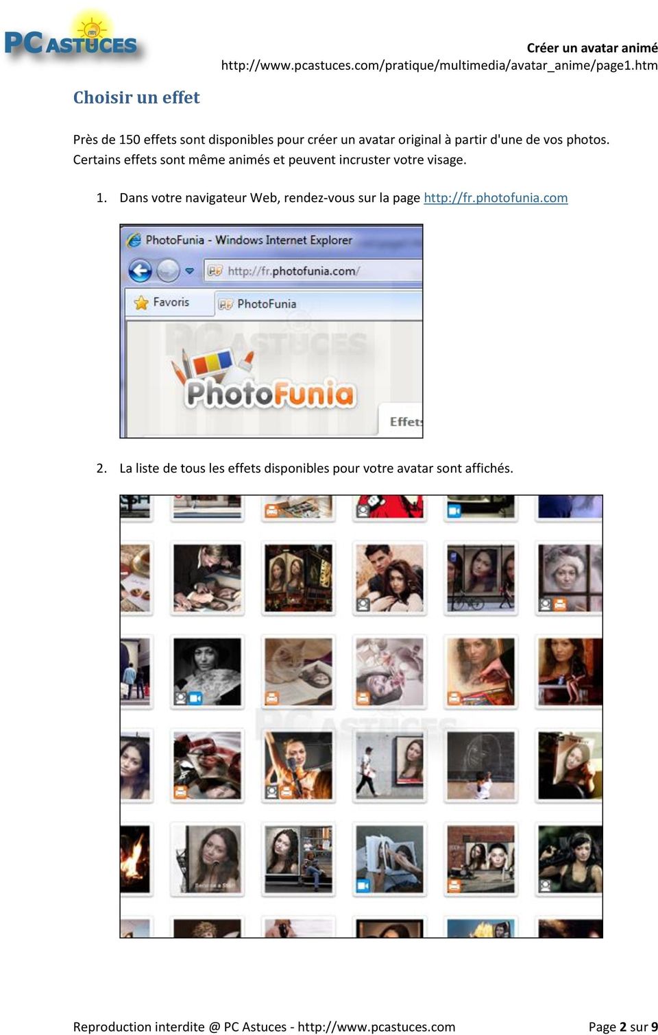 Dans votre navigateur Web, rendez-vous sur la page http://fr.photofunia.com 2.
