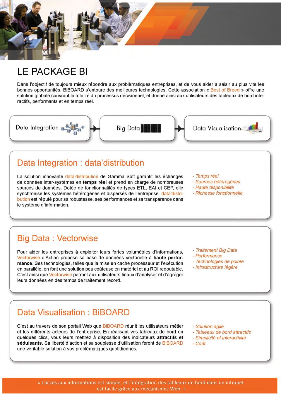 réel. Data Integration Big Data Data Visualisation Data Integration : data distribution La solution innovante data distribution de Gamma Soft garantit les échanges de données inter-systèmes en temps