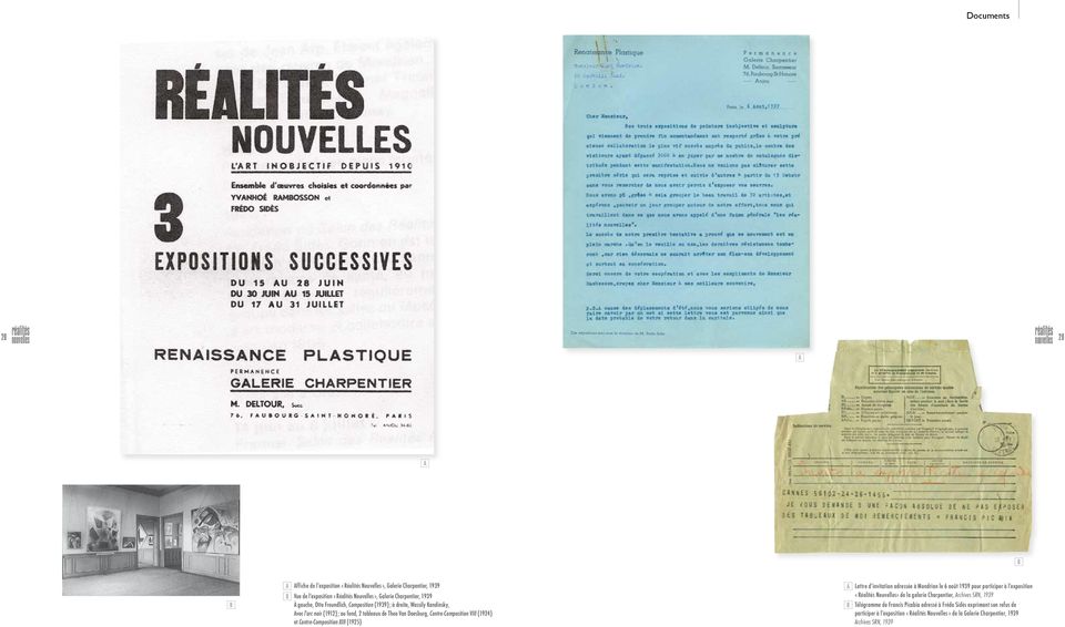 VIII (1924) et Contre-Composition XIII (1925) A B Lettre d invitation adressée à Mondrian le 6 août 1939 pour participer à l exposition «Réalités Nouvelles» de la galerie