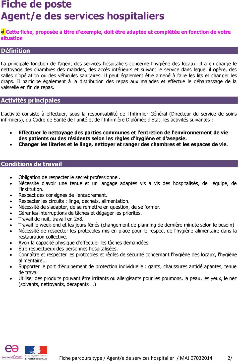 Parcours Type Métier Agent/e des services hospitaliers - PDF Free Download