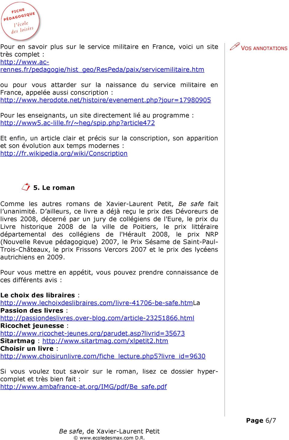 jour=17980905 Pour les enseignants, un site directement lié au programme : http://www5.ac-lille.fr/~heg/spip.php?