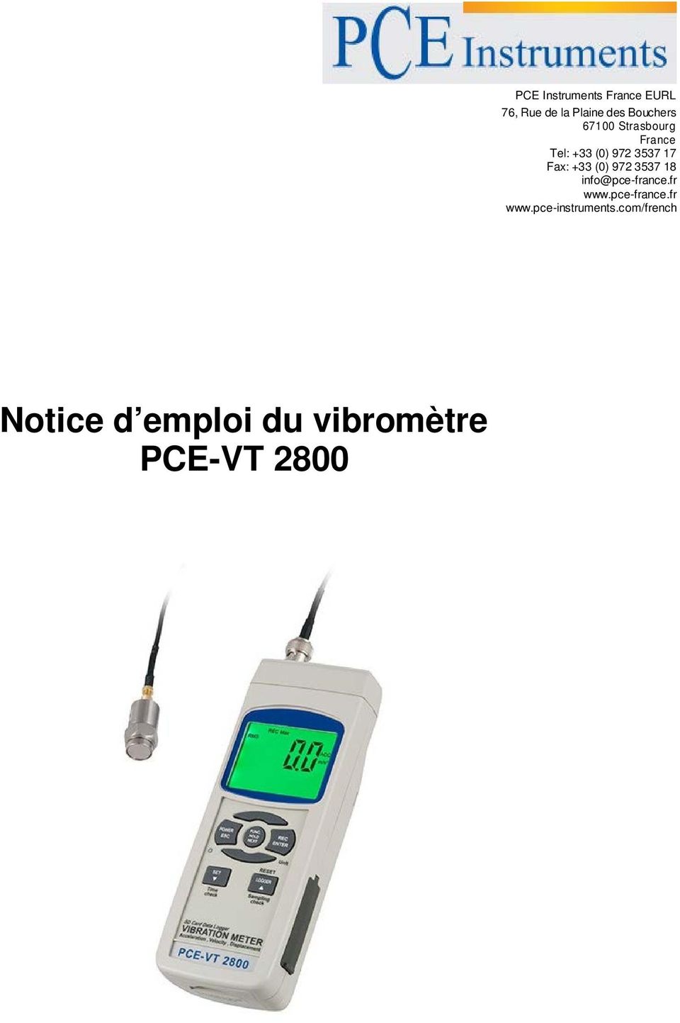 972 3537 18 info@pce-france.fr www.pce-france.fr www.pce-instruments.