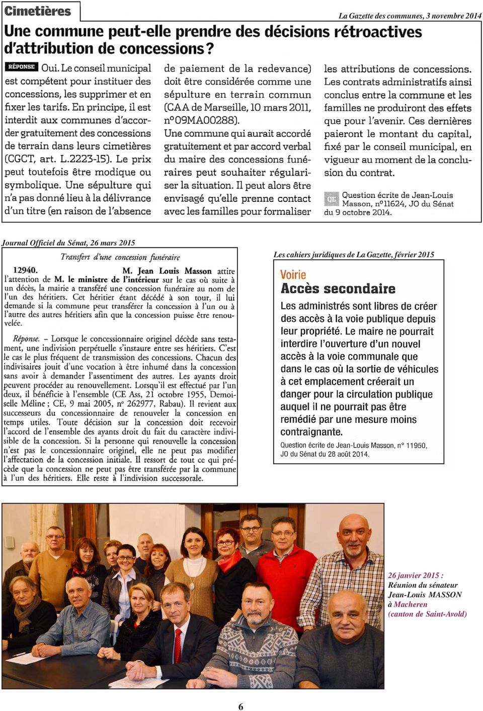 de La Gazette, février 2015 26 janvier 2015 : Réunion