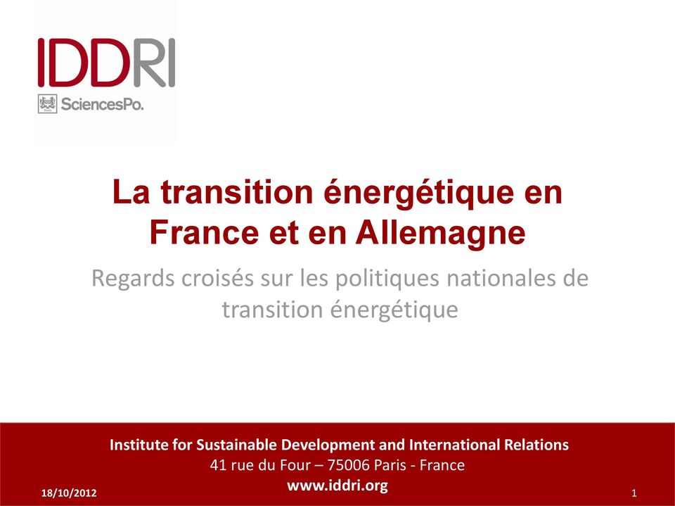 énergétique Institute for Sustainable Development and
