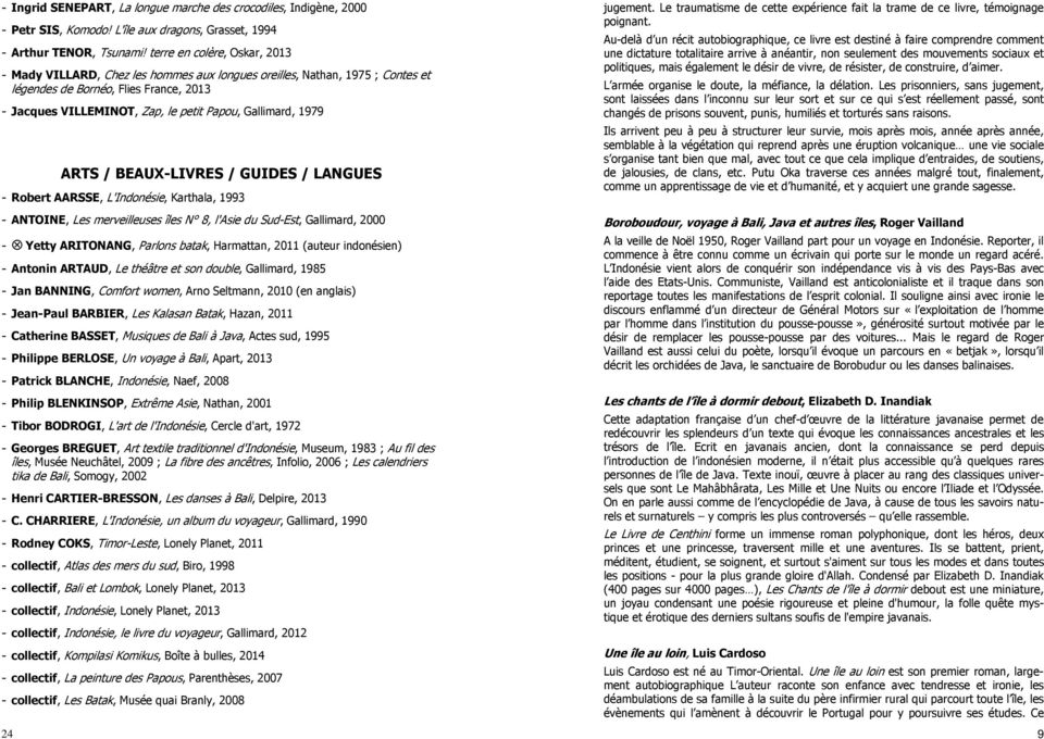 Gallimard, 1979 24 ARTS / BEAUX-LIVRES / GUIDES / LANGUES - Robert AARSSE, L'Indonésie, Karthala, 1993 - ANTOINE, Les merveilleuses îles N 8, l'asie du Sud-Est, Gallimard, 2000 - Yetty ARITONANG,
