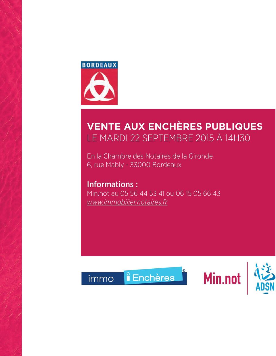 6, rue Mably - 33000 Bordeaux Informations : Min.