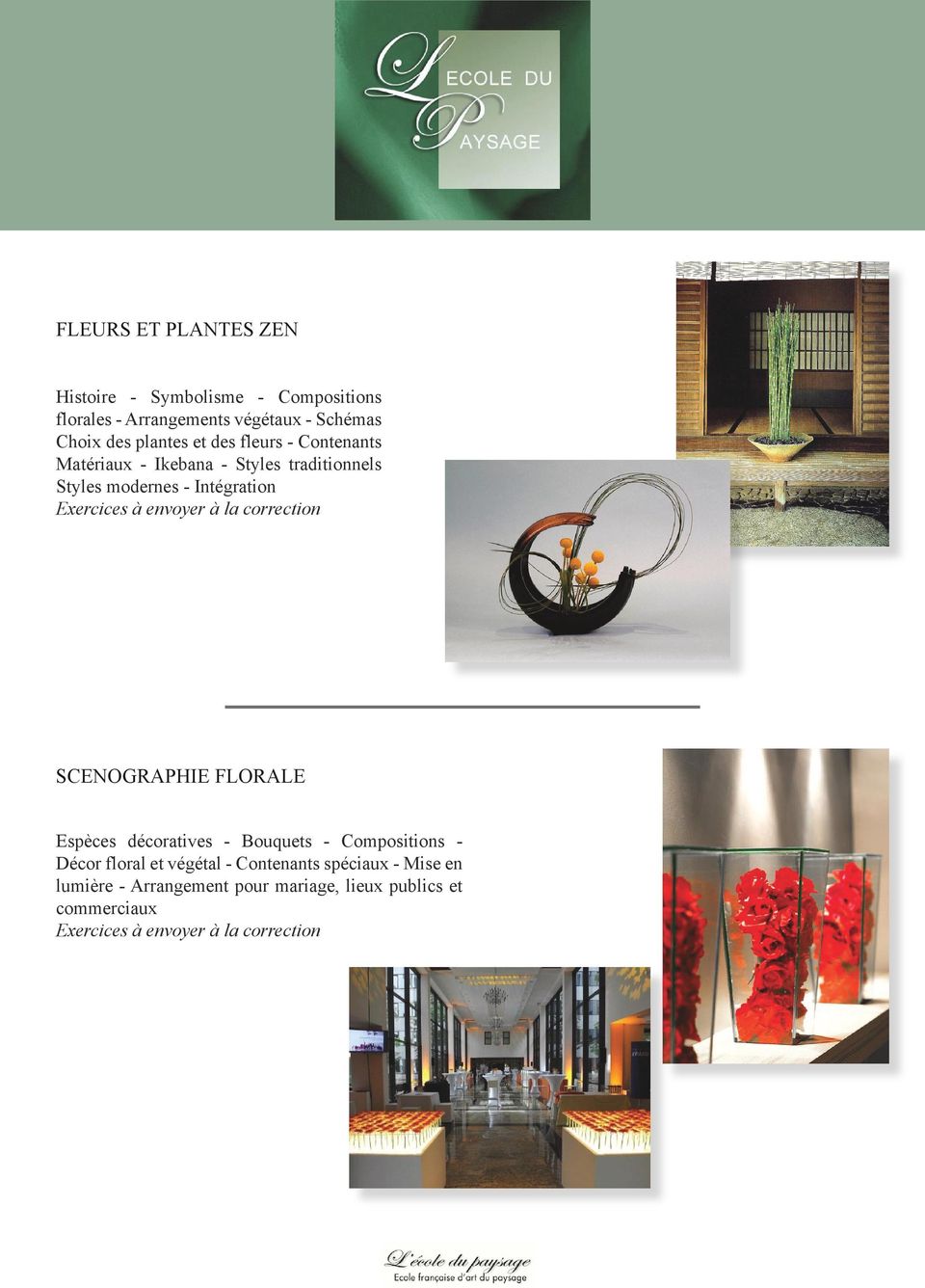 modernes - Intégration SCENOGRAPHIE FLORALE Espèces décoratives - Bouquets - Compositions - Décor