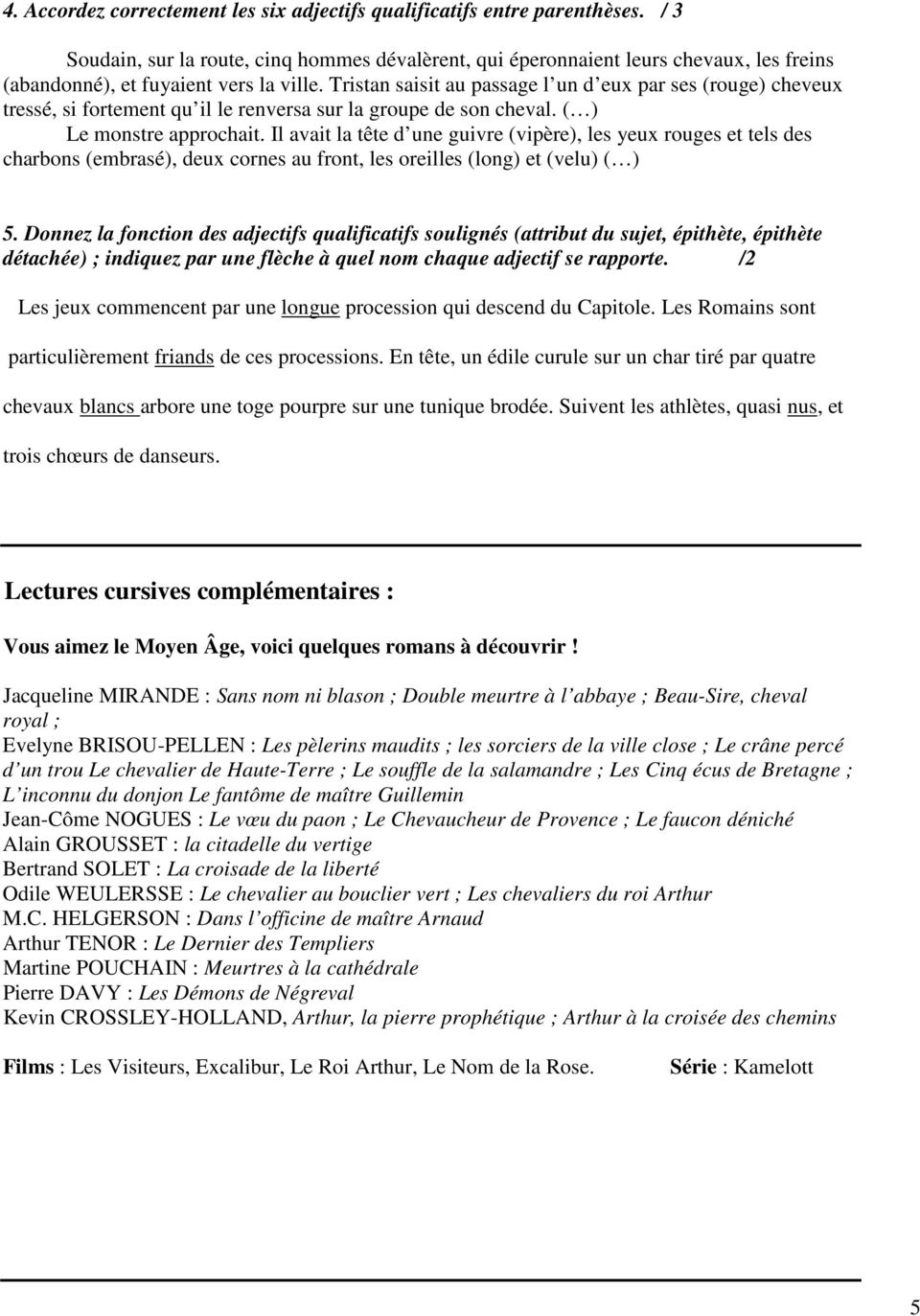 Quiz Perceval Ou Le Conte Du Graal SEQUENCE n 4 : Un roman de chevalerie : Perceval ou le conte du Graal  Février/mars - PDF Free Download