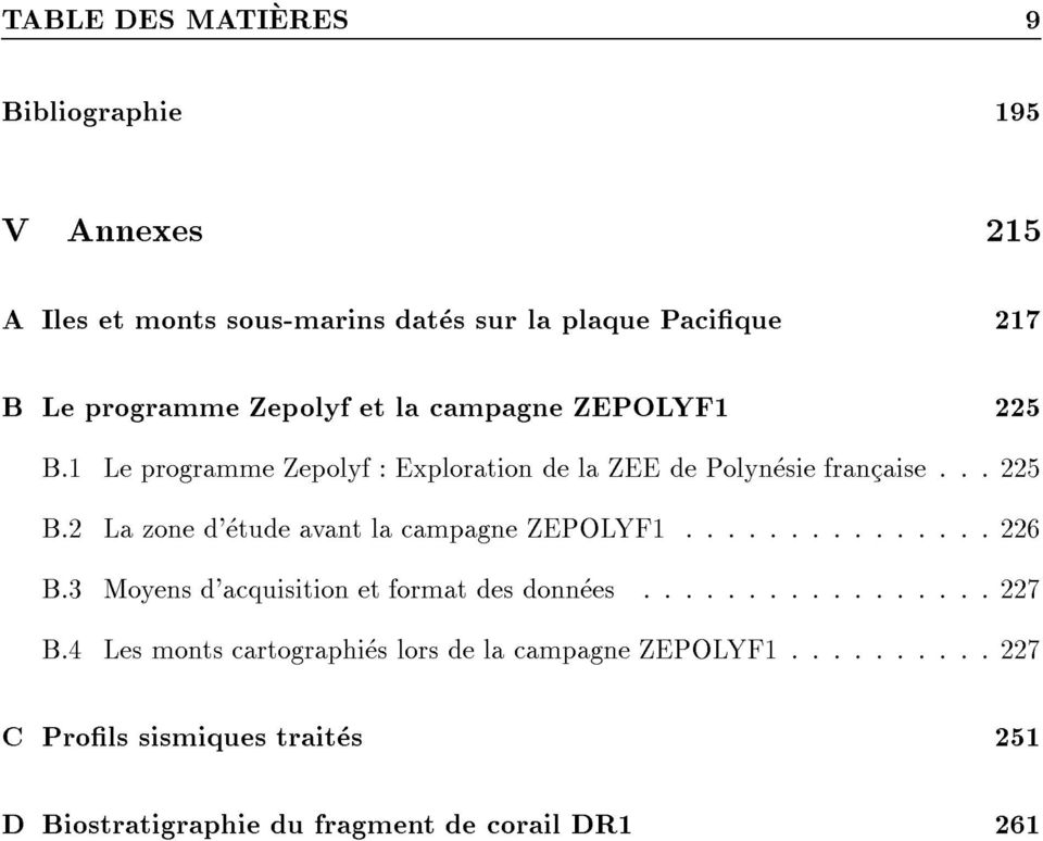 .. 225 B.2 La zone d'etude avant la campagne ZEPOLYF1...226 B.3 Moyens d'acquisition et format des donnees...227 B.