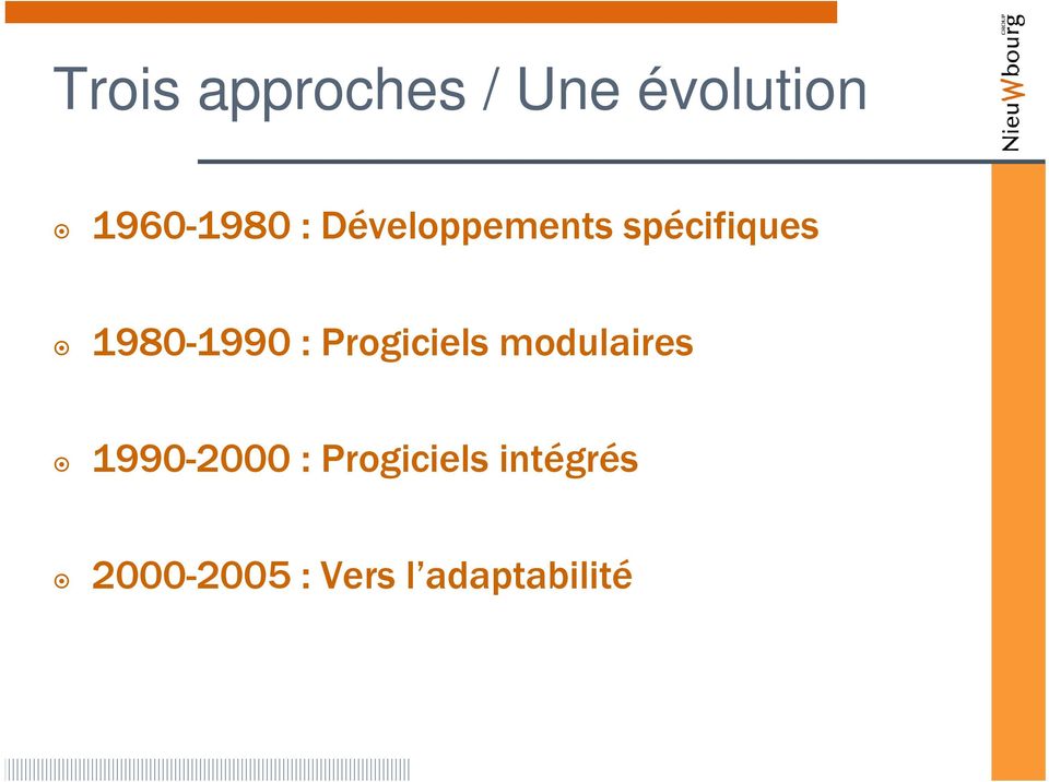 Progiciels modulaires 1990-2000 :