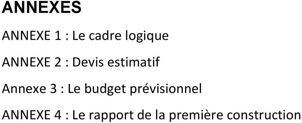 : Le budget prévisionnel ANNEXE 4 :