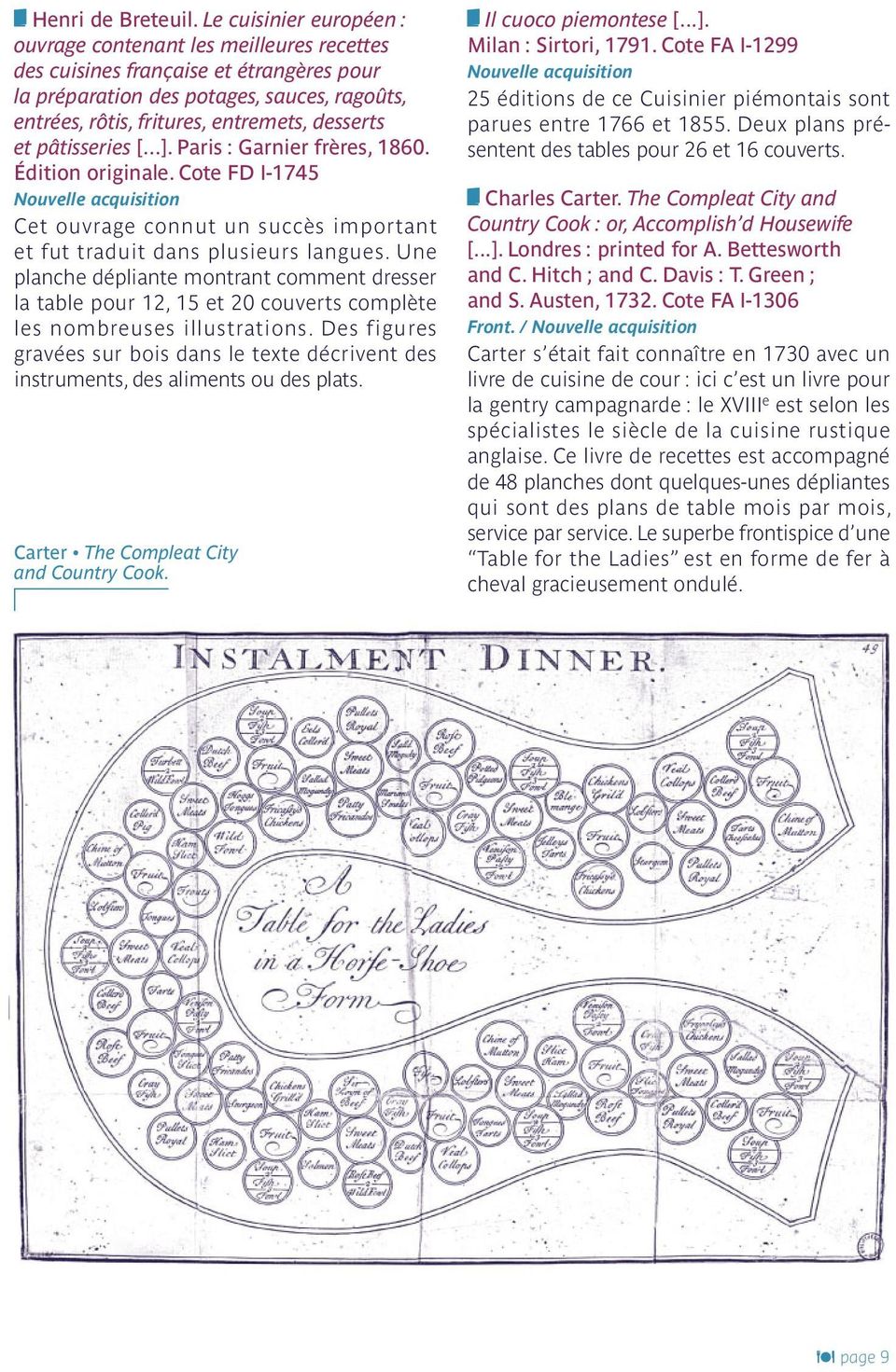 et pâtisseries [...]. Paris : Garnier frères, 1860. Édition originale. Cote FD I-1745 Nouvelle acquisition Cet ouvrage connut un succès important et fut traduit dans plusieurs langues.