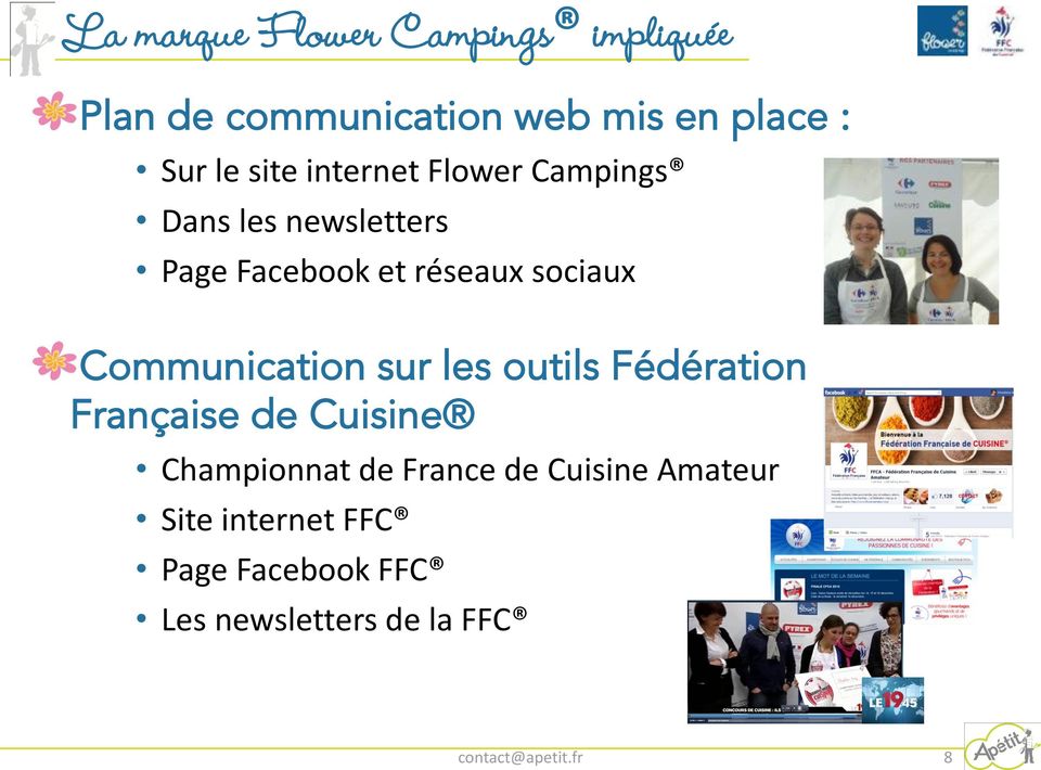 Communication sur les outils Fédération Française de Cuisine Championnat de France de