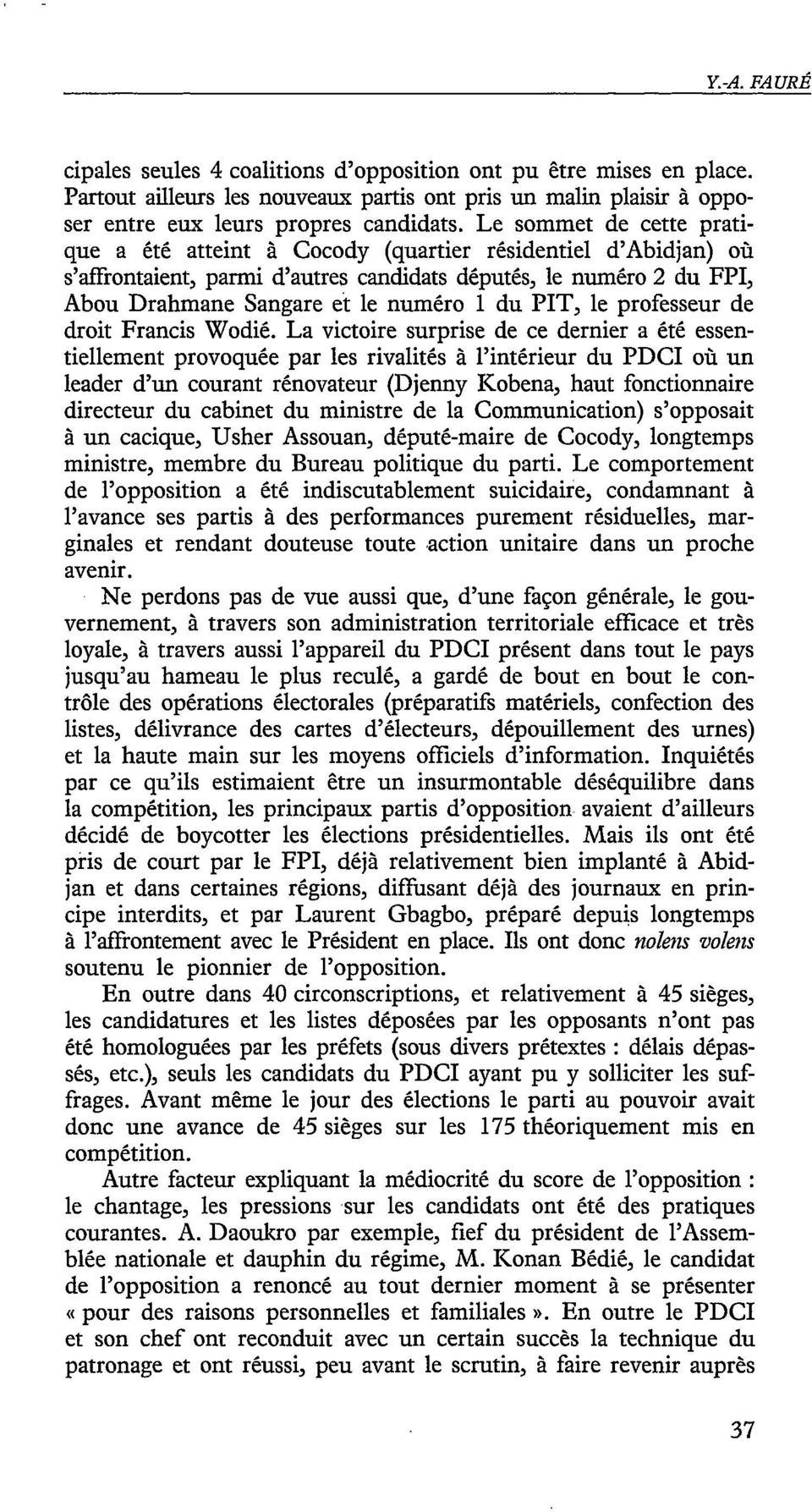 PIT, le professeur de droit Francis Wodié.