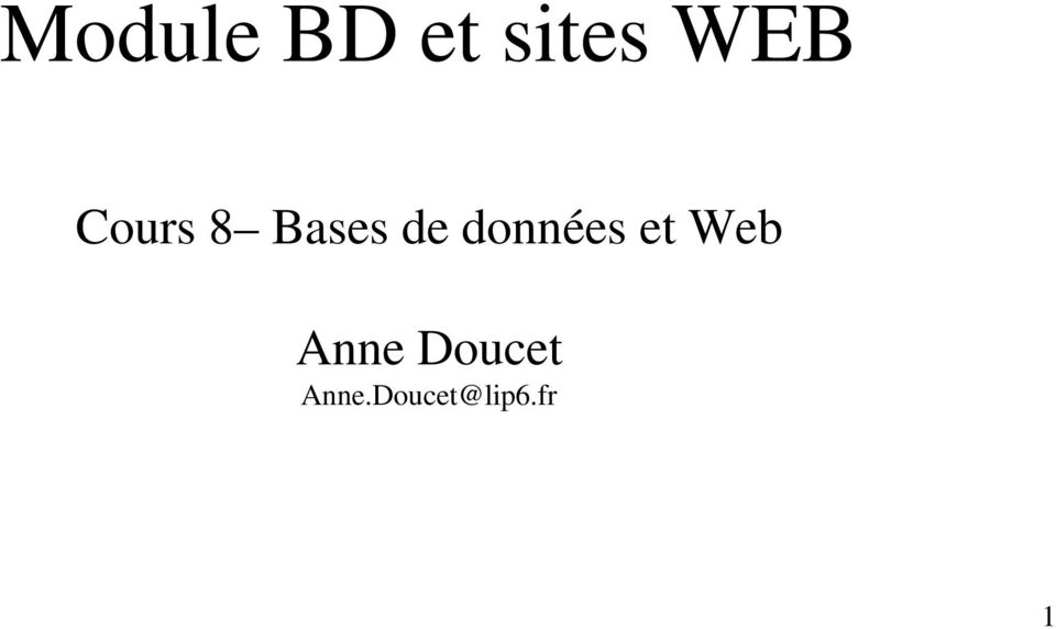 données et Web Anne