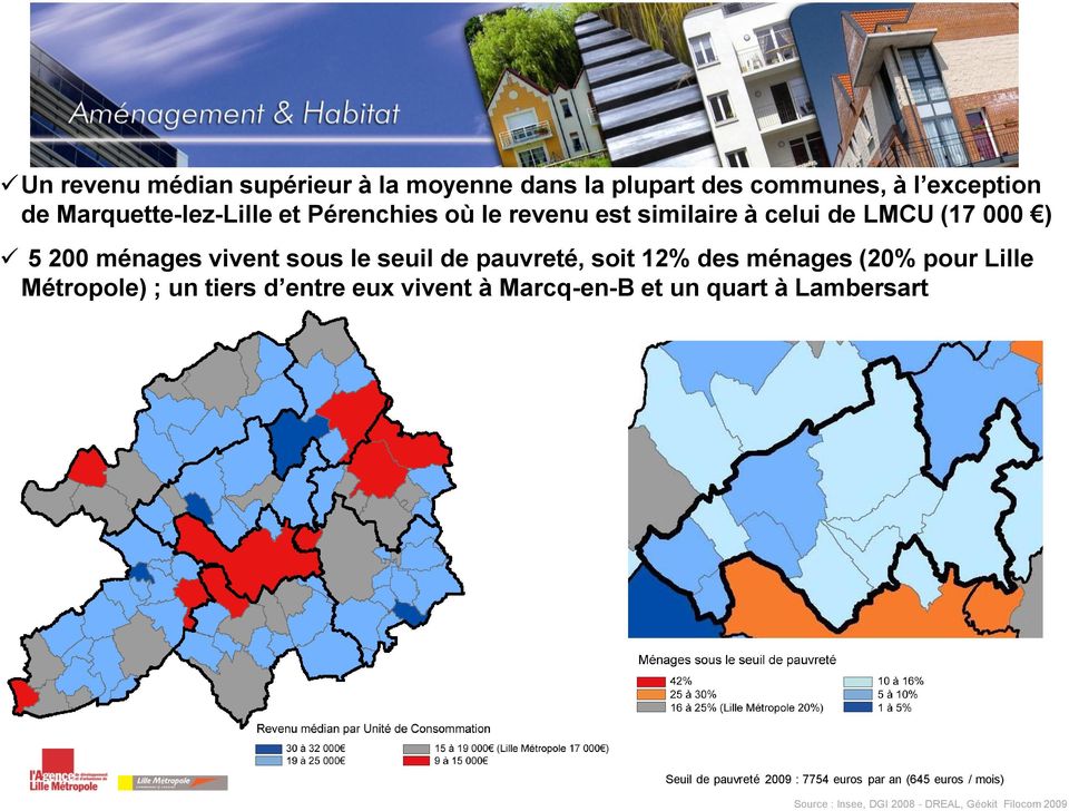 soit 12% des ménages (20% pour Lille Métropole) ; un tiers d entre eux vivent à Marcq-en-B et un quart à