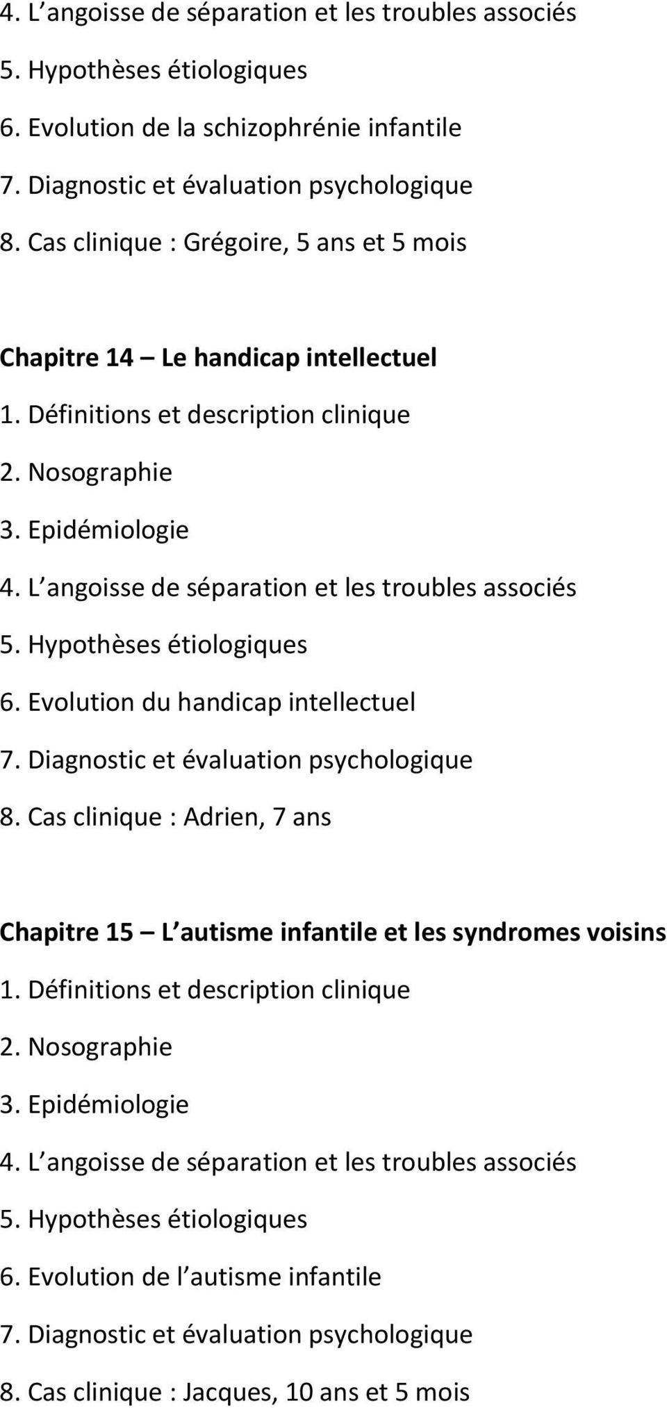 Evolution du handicap intellectuel 8.
