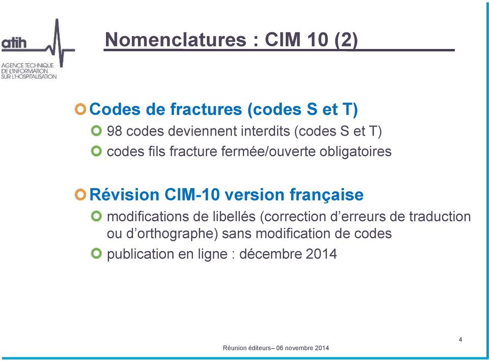 CIM-10 version française modifications de libellés (correction d erreurs de
