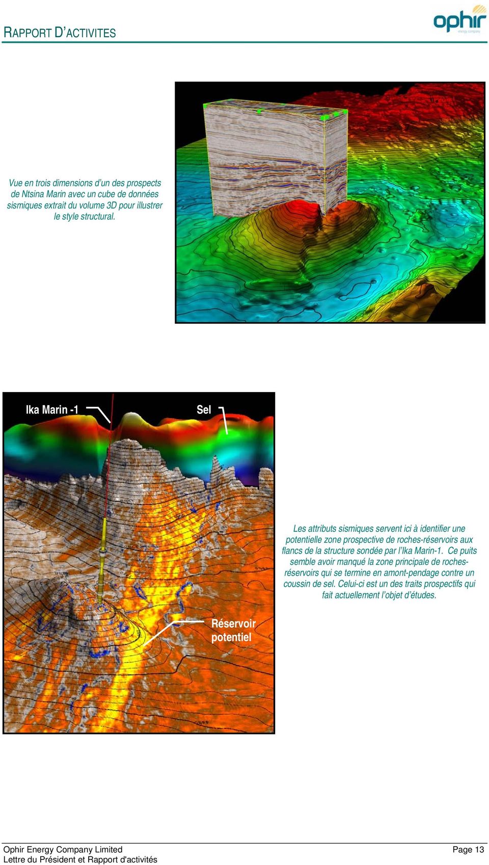 Ika Marin -1 Sel Les attributs sismiques servent ici à identifier une potentielle zone prospective de roches-réservoirs aux flancs de la