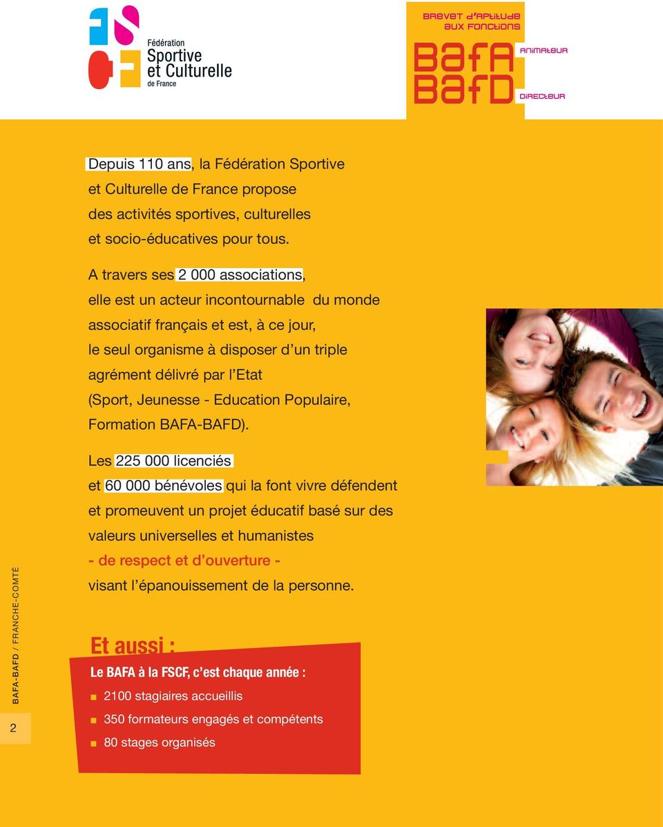 (Sport, Jeunesse - Education Populaire, Formation BAFA-BAFD).