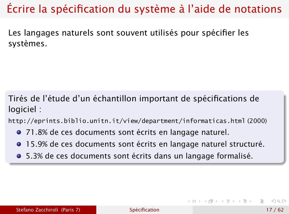 it/view/department/informaticas.html (2000) 71.8% de ces documents sont écrits en langage naturel. 15.