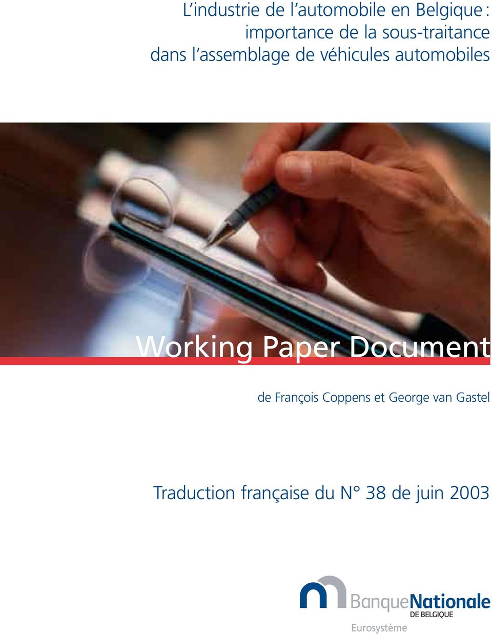 automobiles Working Paper Document de François Coppens