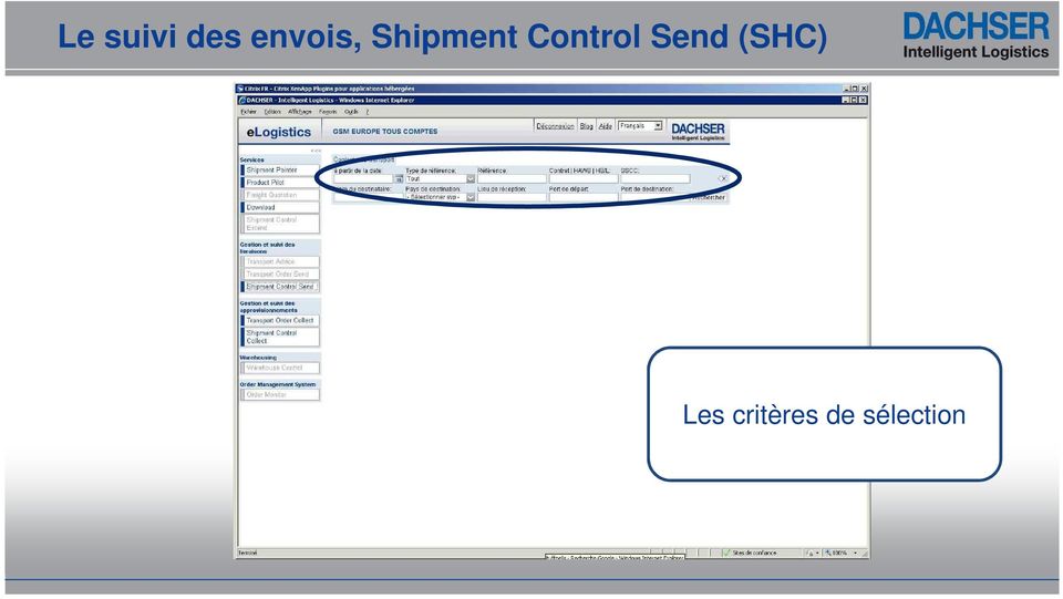 Control Send (SHC)
