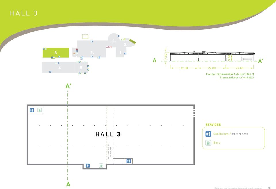 Cross section A - A' on Hall 3 A' SERVICES HALL 3