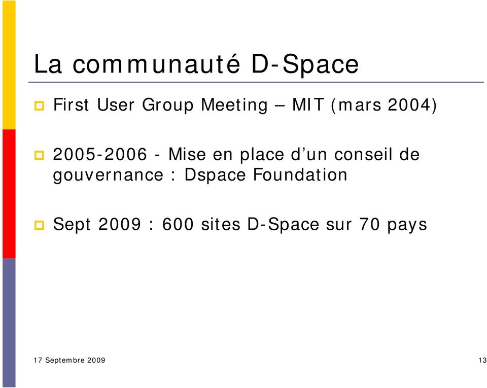 conseil de gouvernance : Dspace Foundation Sept