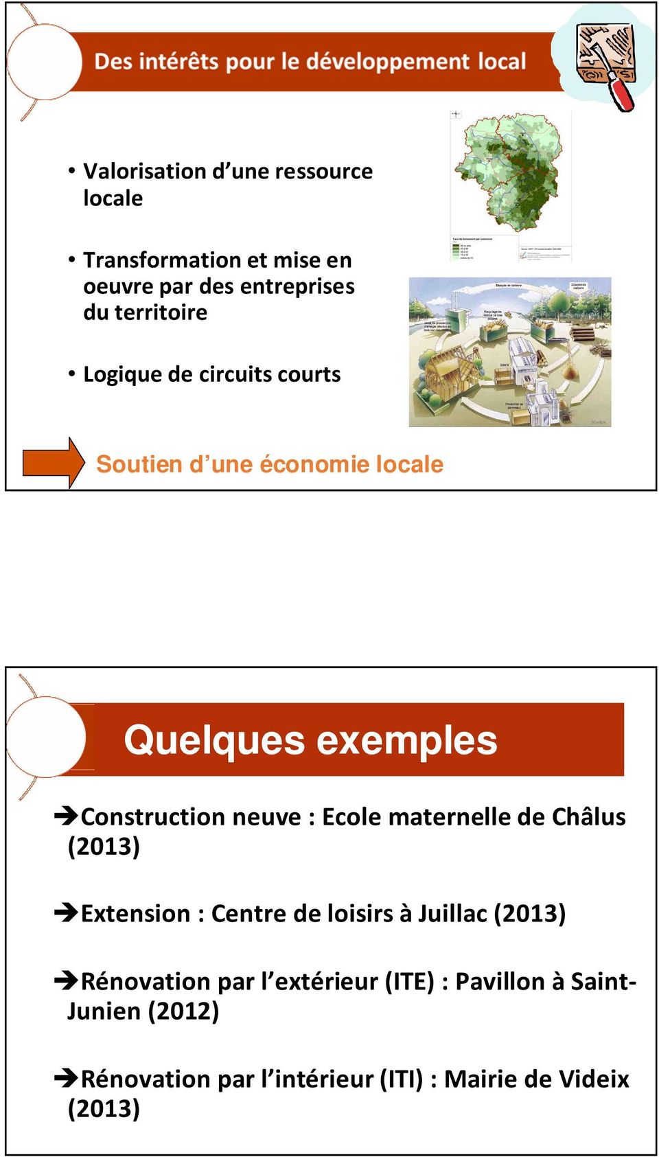 neuve : Ecole maternelle de Châlus (2013) Extension : Centre de loisirs à Juillac (2013) Rénovation