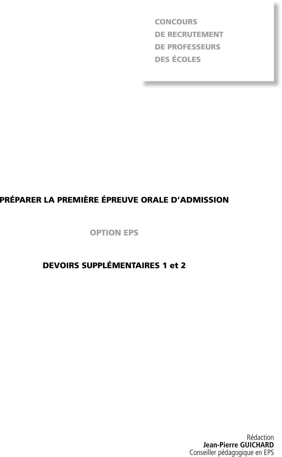 OPTION EPS DEVOIRS SUPPLÉMENTAIRES 1 et 2
