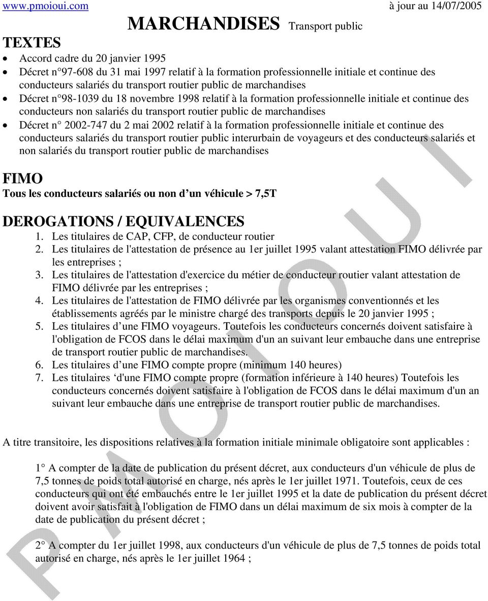 FIMO FCOS Formation Initiale Minimum Obligatoire & Formation Continue  Obligatoire de Sécurité - PDF Free Download