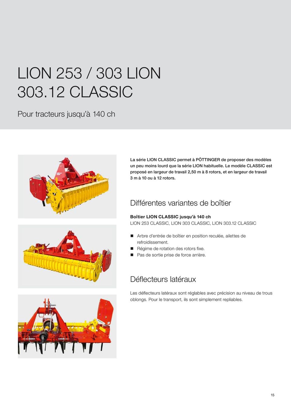 Différentes variantes de boîtier Boîtier LION CLASSIC jusqu à 140 ch LION 253 CLASSIC, LION 303 CLASSIC, LION 303.