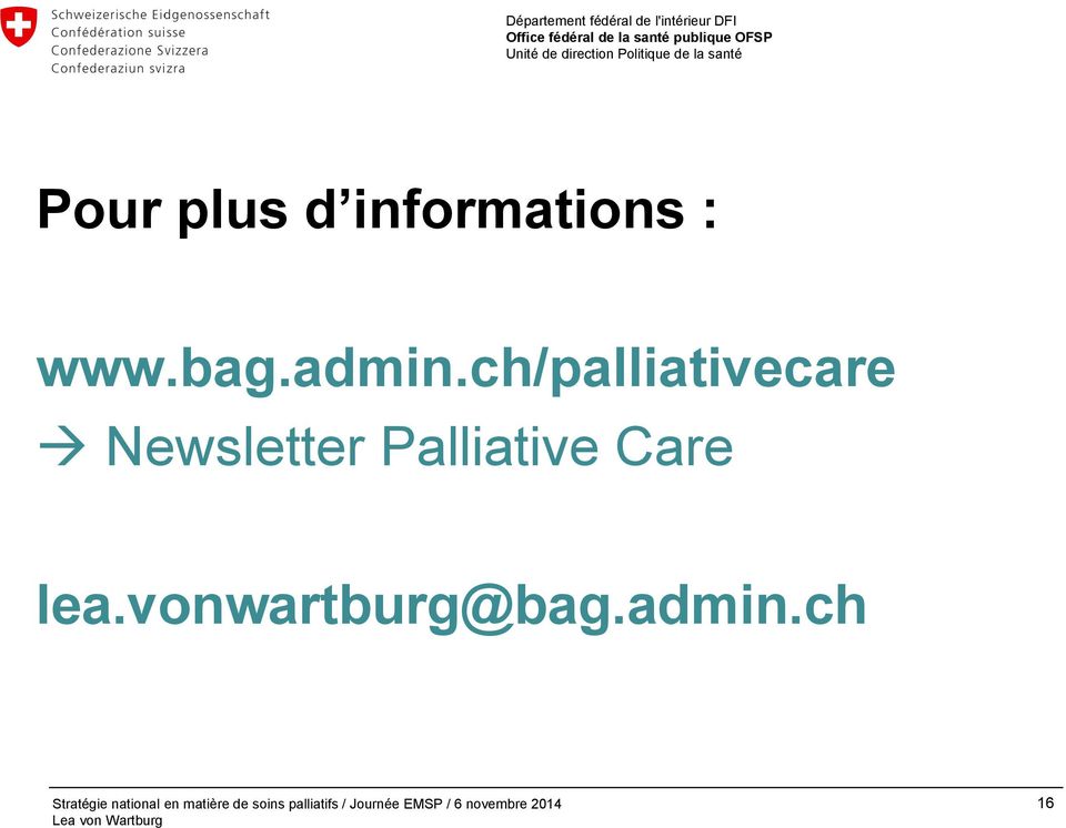 ch/palliativecare Newsletter