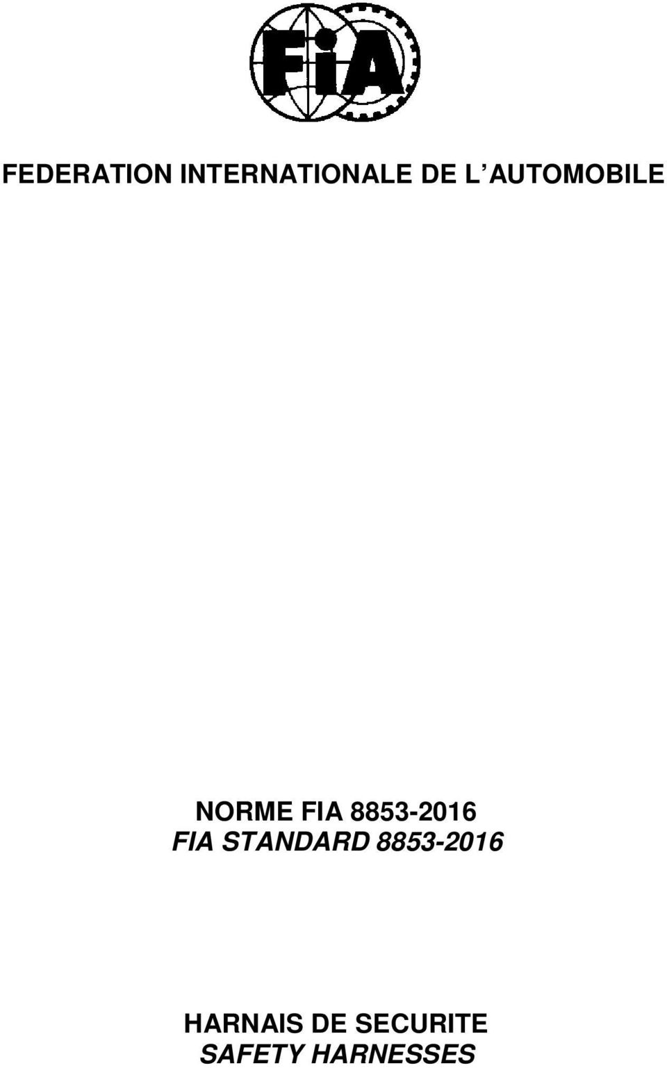 FIA STANDARD 8853-2016 HARNAIS