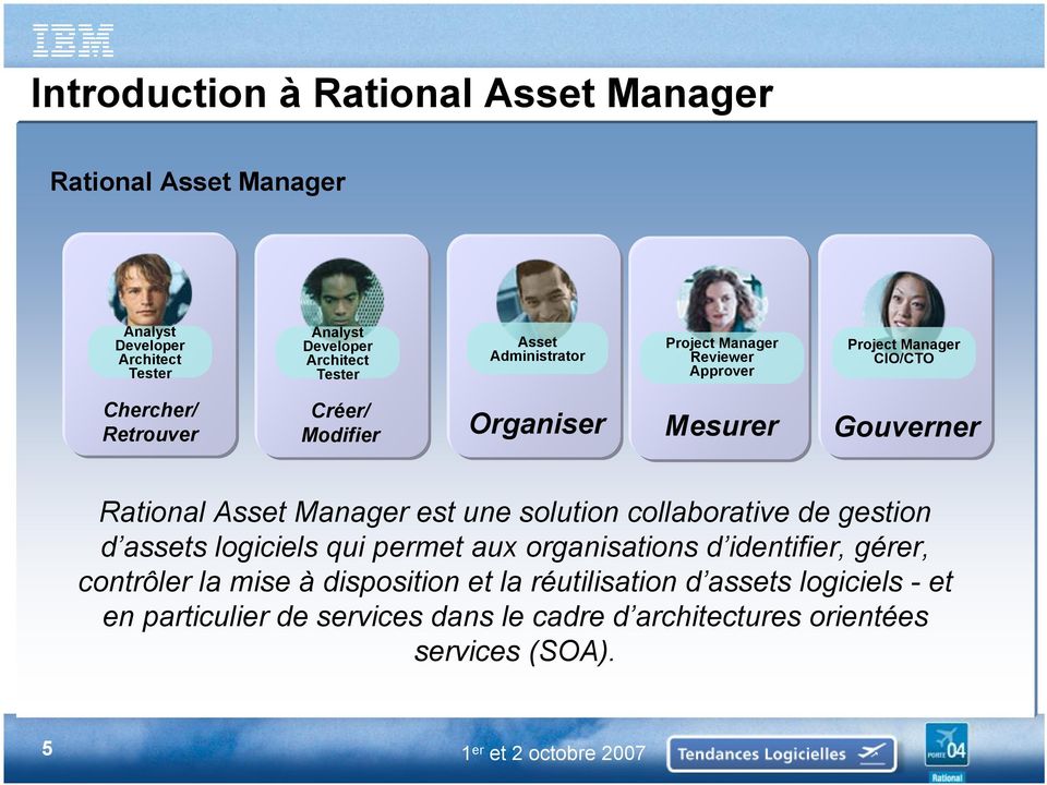 Rational Asset Manager est une solution collaborative de gestion d assets logiciels qui permet aux organisations d identifier, gérer,