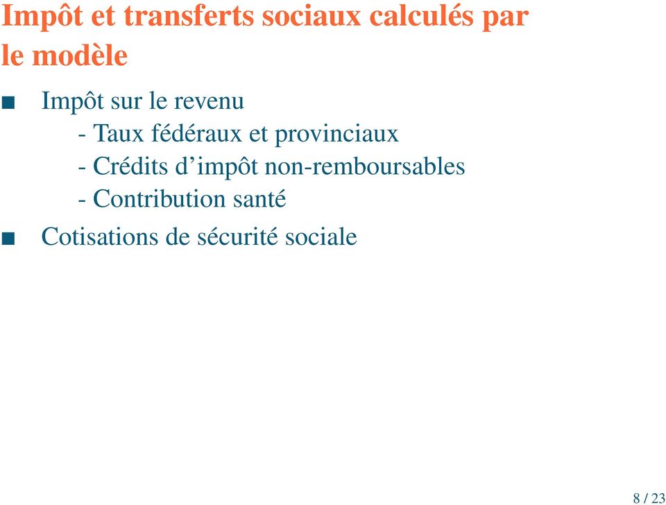provinciaux - Crédits d impôt non-remboursables -